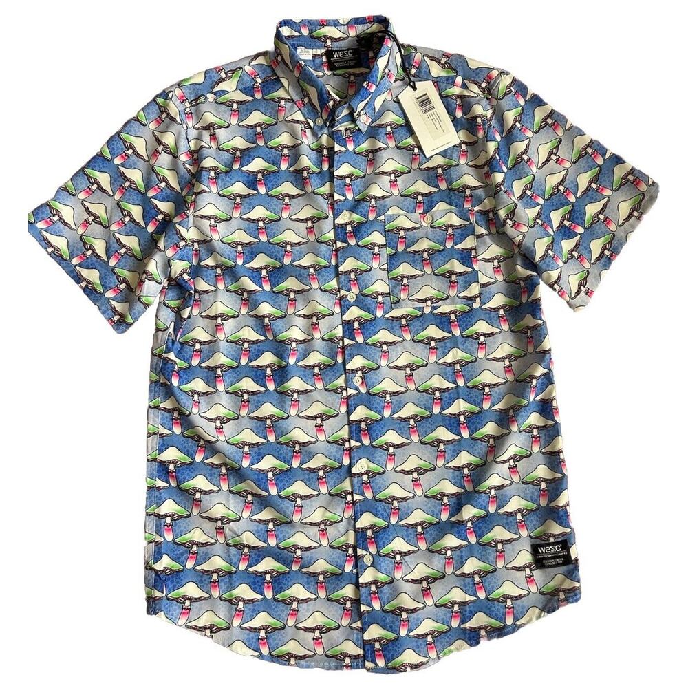 WeSC Unisex Oden Shroomspiracy Mushroom Print Shirt NWT Men S, Wmn S
